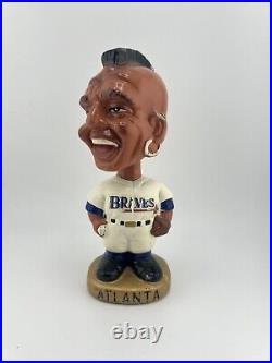 VINTAGE 1960s MLB ATLANTA BRAVES BASEBALL BOBBLEHEAD NODDER GOLD BASE
