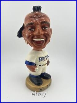 VINTAGE 1960s MLB ATLANTA BRAVES BASEBALL BOBBLEHEAD NODDER GOLD BASE