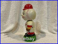 VINTAGE 1970's Cincinnati Reds Mr. Redlegs Ceramic Bobblehead Doll, NICE