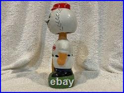VINTAGE 1980's Cincinnati Reds Mr. Redlegs Ceramic Bobblehead Doll, NICE