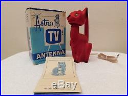VINTAGE 50s RADIO TELEVISION ANTIQUE OLD BOBBLE HEAD CAT TV ANTENNA IN THE BOX
