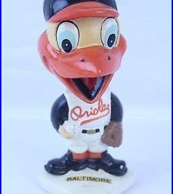 Vintage Baltimore Orioles Mascot Bobble Head Nodder White Base