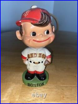 VINTAGE Boston Red Sox Round Green Base Ceramic Bobblehead