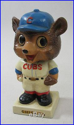 Vintage Japan White Base Chicago Cubs Baseball Nodder Bobble Head