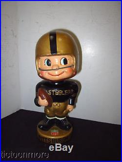 Vintage NFL Pittsburgh Steelers Footbal P Bobble Head Gold Base Original