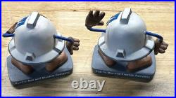 VINTAGE RARE Pair of Bobble Head Utility Lineman Helmet Pacific Gas And Electric VINTAGE RARE Pair of Bobble Head Utility Lineman Helmet Pacific Gas And Electric