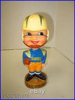 Vintage San Diego Chargers #00 Football Player NFL Bobblehead Nodder Gold Base