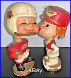 VINTAGE St Louis Cardinals Football Kissing Boy Girl Nodder Set Bobblehead