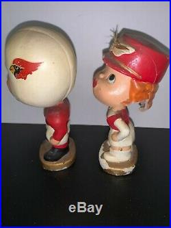 VINTAGE St Louis Cardinals Football Kissing Boy Girl Nodder Set Bobblehead