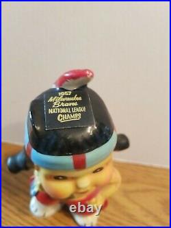 (VTG) 1957 Milwaukee Braves baseball NL champs mascot nodder bobblehead japan