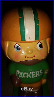 (vtg) 1960s Green Bay Packers Football Square Base Bobble Head Nodder Japan