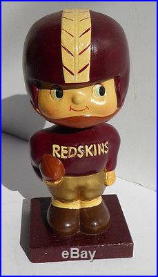 VTG 1960'S WASHINGTON REDSKINS NFL FOOTBALL BOBBLE HEAD NODDER SQUARE BASE Japan VTG 1960'S WASHINGTON REDSKINS NFL FOOTBALL BOBBLE HEAD NODDER SQUARE BASE Japan