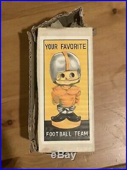 VTG 1960 Toes Up Football Nodder NIB LSU, Ravens, Vikings, KSU, Northwestern