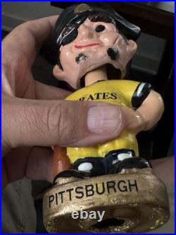 VTG 1960's Pittsburgh Pirates Bobble Head Baseball Figurine Rare Yellow Uniform