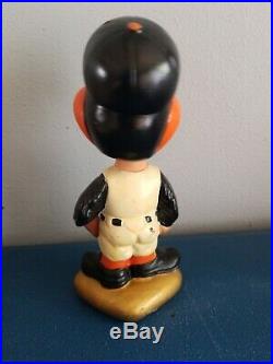 VTG 1960s Baltimore Orioles mascott bird bobbing head nodder doll gold base