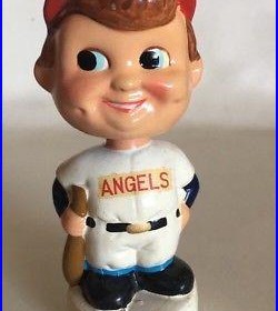 (VTG) 1960s CA ANGELS BOBBLE HEAD MINI NODDER BASEBALL DOLL JAPAN California