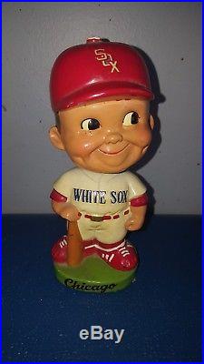 (VTG) 1960s Chicago White Sox nodder bobbing head doll red hat and uniform japan