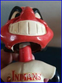 VTG 1960s Cleveland indians mascot bobbing head nodder doll green base japan