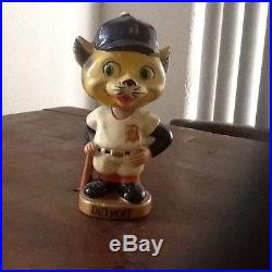 (VTG) 1960s DETROIT TIGERS MASCOT BOBBLE HEAD NODDER DOLL JAPAN GOLD BASE