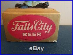 (VTG) 1960s Falls City Beer bottle statue nodder bobblehead back bar sign Japan