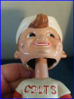 (VTG) 1960s Houston colts 45s bobbing head nodder doll white base japan rare
