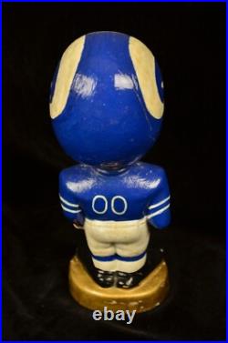 VTG 1960s Los Angeles LA Rams Bobble Head Nodder Gold Circle Base Black Shoes