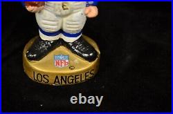 VTG 1960s Los Angeles LA Rams Bobble Head Nodder Gold Circle Base Black Shoes