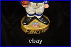 VTG 1960s Los Angeles LA Rams Bobble Head Nodder Gold Circle Base Black Shoes