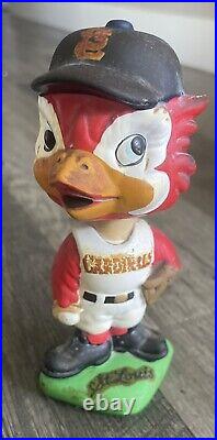 VTG 1960s St Louis Cardinals Bobblehead Fredbird Green Base Mascot Japan 7