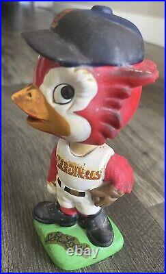 VTG 1960s St Louis Cardinals Bobblehead Fredbird Green Base Mascot Japan 7