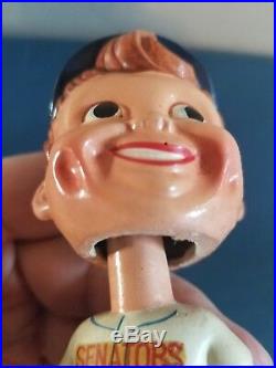 (VTG) 1960s Washington senators baseball mini bobble head nodder doll Japan rare (VTG) 1960s Washington senators baseball mini bobble head nodder doll Japan rare