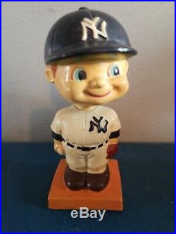 VTG 1960s ny Yankees bobbing head nodder doll orange square base Japan
