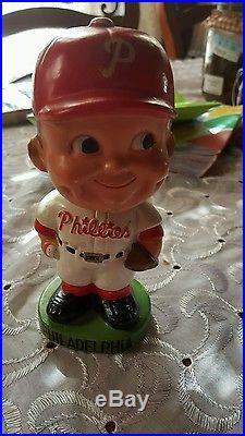 (vtg) 1962 Philadelphia Phillies Bobble Head Nodder Doll Japan Green Base