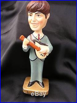 VTG 1964 BEATLES BOBBLE HEADS NODDERS CAR MASCOTS SET OF 4 with ORG. BOX 8 TALL