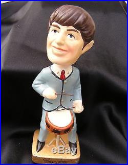 VTG 1964 BEATLES BOBBLE HEADS NODDERS CAR MASCOTS SET OF 4 with ORG. BOX 8 TALL