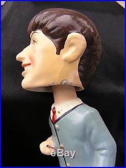 VTG 1964 BEATLES BOBBLE HEADS NODDERS CAR MASCOTS SET OF 4 with ORG. BOX 8 TALL