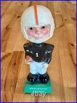 VTG 1968 MORO Rubber Bobblehead Nodder WADSWORTH BROWNS (Cleveland) Orange Brown