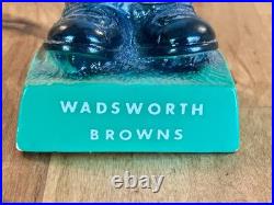 VTG 1968 MORO Rubber Bobblehead Nodder WADSWORTH BROWNS (Cleveland) Orange Brown