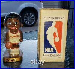 VTG 1969 DETROIT PISTONS LIL DRIBBER NBA Basketball Bobblehead Nodder NOS WithBox