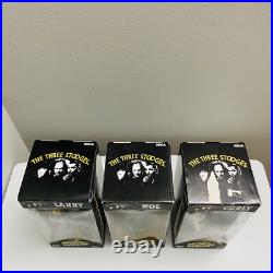 VTG 2003 Moe Larry Curly 3 Stooges Football Bobblehead Nodder Head Knockers NECA