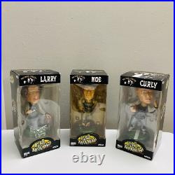 VTG 2003 Moe Larry Curly 3 Stooges Football Bobblehead Nodder Head Knockers NECA