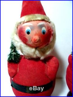 VTG (2) 1950s 9 Christmas Santa Claus Bobble Head Candy Containers West Germany