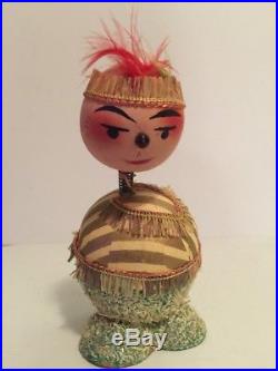 VTG GERMAN PAPER MACHE FLAPPER FASCHING 1920s BOBBLEHEAD NECK CANDY CONTAINER