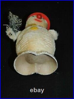 Very Rare Vintage Chenille Stem Snowman Bobblehead Candy Container Germany