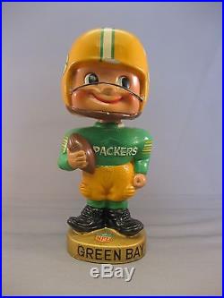 Very Rare Vintage Green Bay Packers Bobblehead Nodder NFL Round Base 1960's (#1)
