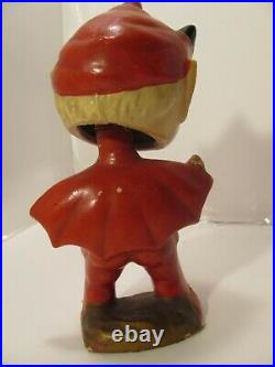 Vintage 1950's Japan Bobblehead Devil Boy Halloween Costume Red Horns Wings