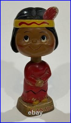 Vintage 1950s Canadian Canada Souvenir Papier Mache BOBBLEHEAD NODDER
