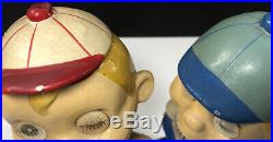 Vintage 1950s Little League Baseball Player Bobble Head Nodder Set Ace Japan