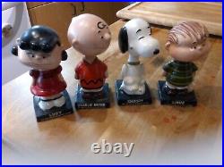 Vintage 1950s Peanuts Charlie Brown Head Nodder Bobblehead Set of 4