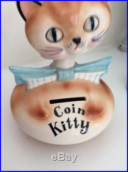 Vintage 1958 Holt Howard Coin Kitty Bobbing Bank Bobble head, Cat, 1958